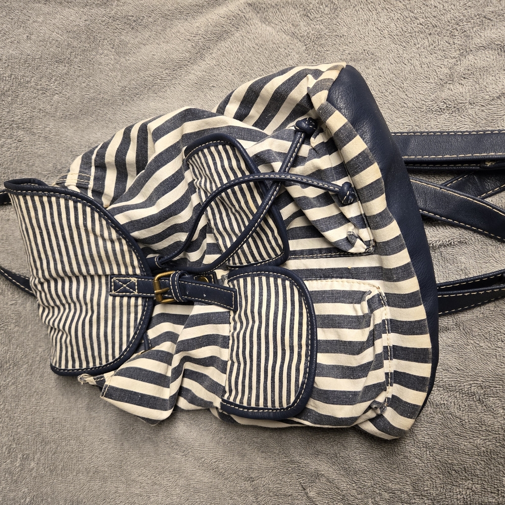 Striped Navy and White Women's Bag
